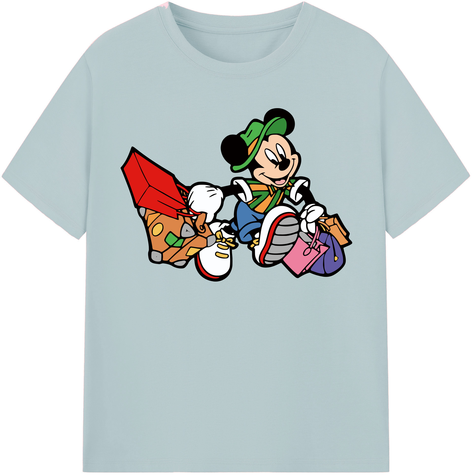 （画像用） ミッキーマウス Mickey Mouse 綿100％半袖Tシャツ（フロントプリント）